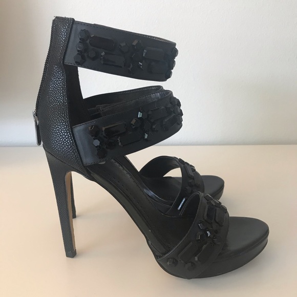 Circus by Sam Edelman Black Jeweled Sandals - Picture 4 of 5